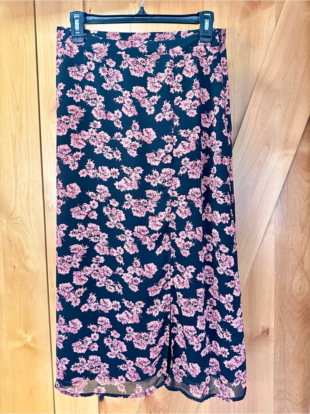 Lulus Floral Print High-Waist Slit Maxi Skirt